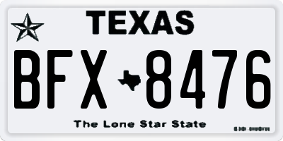 TX license plate BFX8476