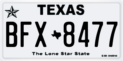 TX license plate BFX8477