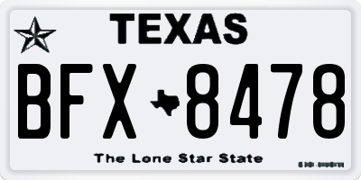 TX license plate BFX8478