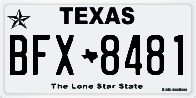 TX license plate BFX8481