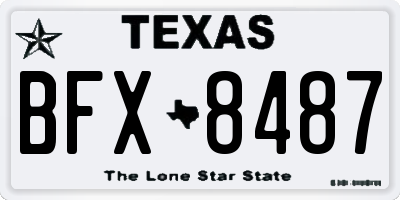 TX license plate BFX8487