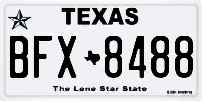 TX license plate BFX8488