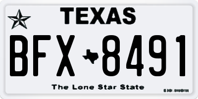 TX license plate BFX8491