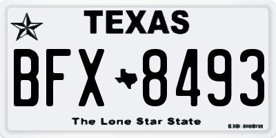 TX license plate BFX8493