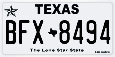 TX license plate BFX8494