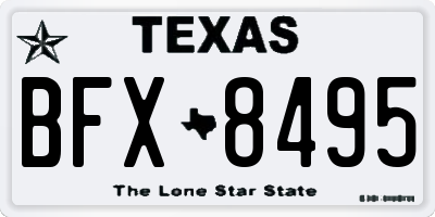 TX license plate BFX8495