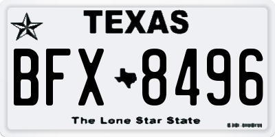 TX license plate BFX8496
