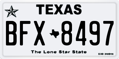 TX license plate BFX8497