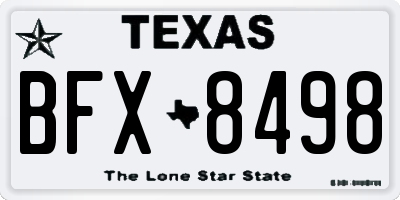 TX license plate BFX8498