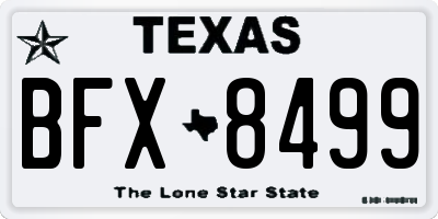 TX license plate BFX8499