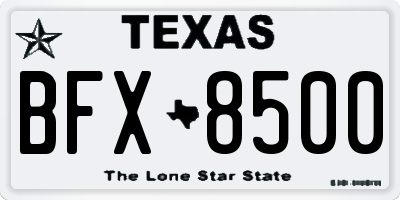 TX license plate BFX8500