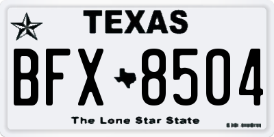 TX license plate BFX8504