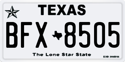 TX license plate BFX8505