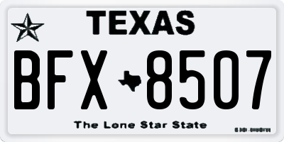 TX license plate BFX8507
