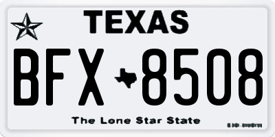 TX license plate BFX8508