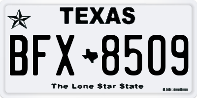 TX license plate BFX8509