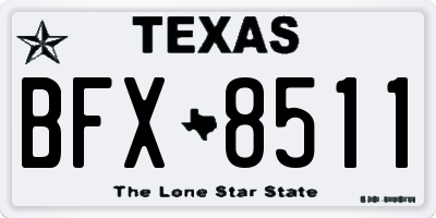 TX license plate BFX8511