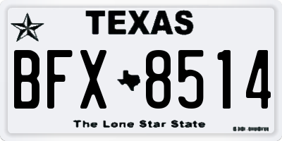 TX license plate BFX8514