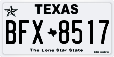 TX license plate BFX8517
