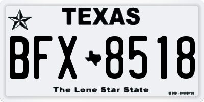 TX license plate BFX8518