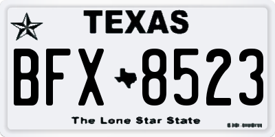 TX license plate BFX8523