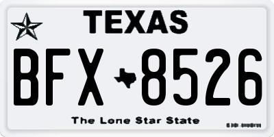 TX license plate BFX8526