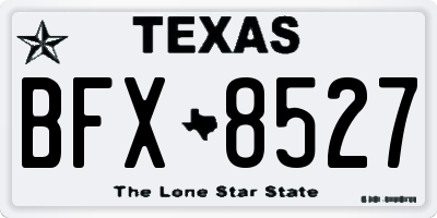 TX license plate BFX8527