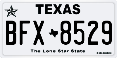 TX license plate BFX8529