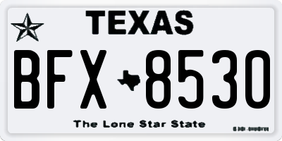 TX license plate BFX8530