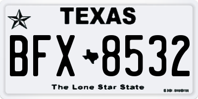 TX license plate BFX8532