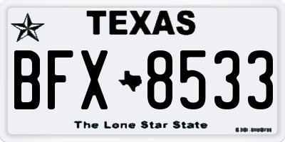 TX license plate BFX8533