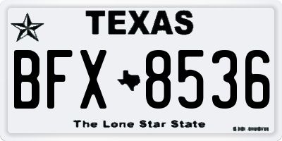 TX license plate BFX8536