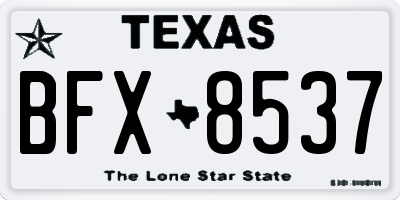 TX license plate BFX8537