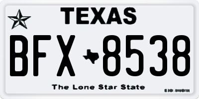 TX license plate BFX8538