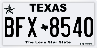 TX license plate BFX8540