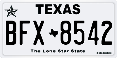 TX license plate BFX8542