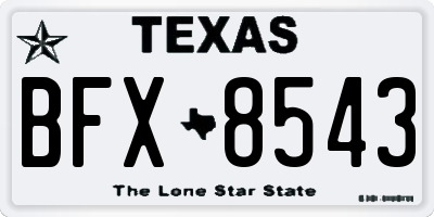TX license plate BFX8543