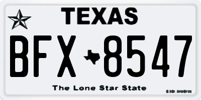 TX license plate BFX8547