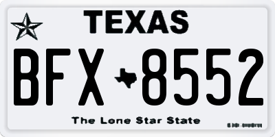 TX license plate BFX8552