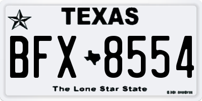 TX license plate BFX8554