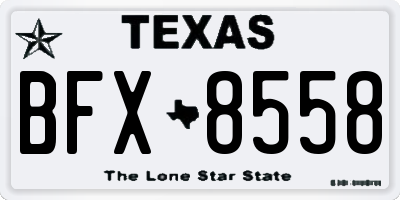 TX license plate BFX8558