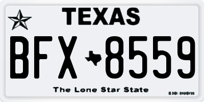 TX license plate BFX8559