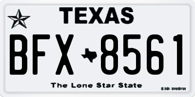 TX license plate BFX8561