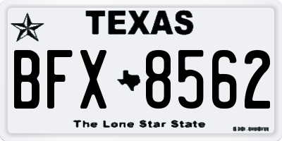 TX license plate BFX8562