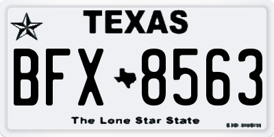 TX license plate BFX8563