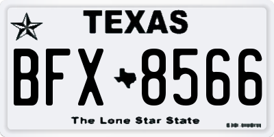 TX license plate BFX8566