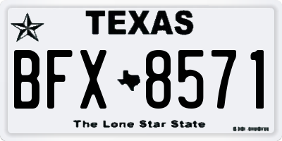 TX license plate BFX8571