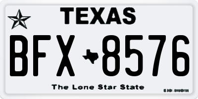 TX license plate BFX8576