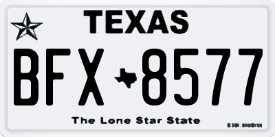 TX license plate BFX8577