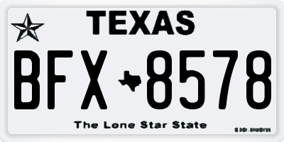 TX license plate BFX8578